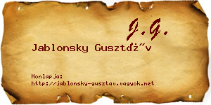 Jablonsky Gusztáv névjegykártya