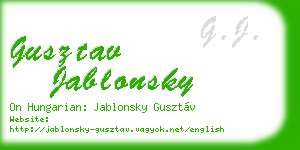 gusztav jablonsky business card