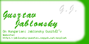 gusztav jablonsky business card